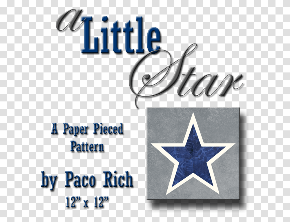 A Little Star Paper Piecing Pattern Makes A Great Dallas Name, Symbol, Star Symbol, Text Transparent Png
