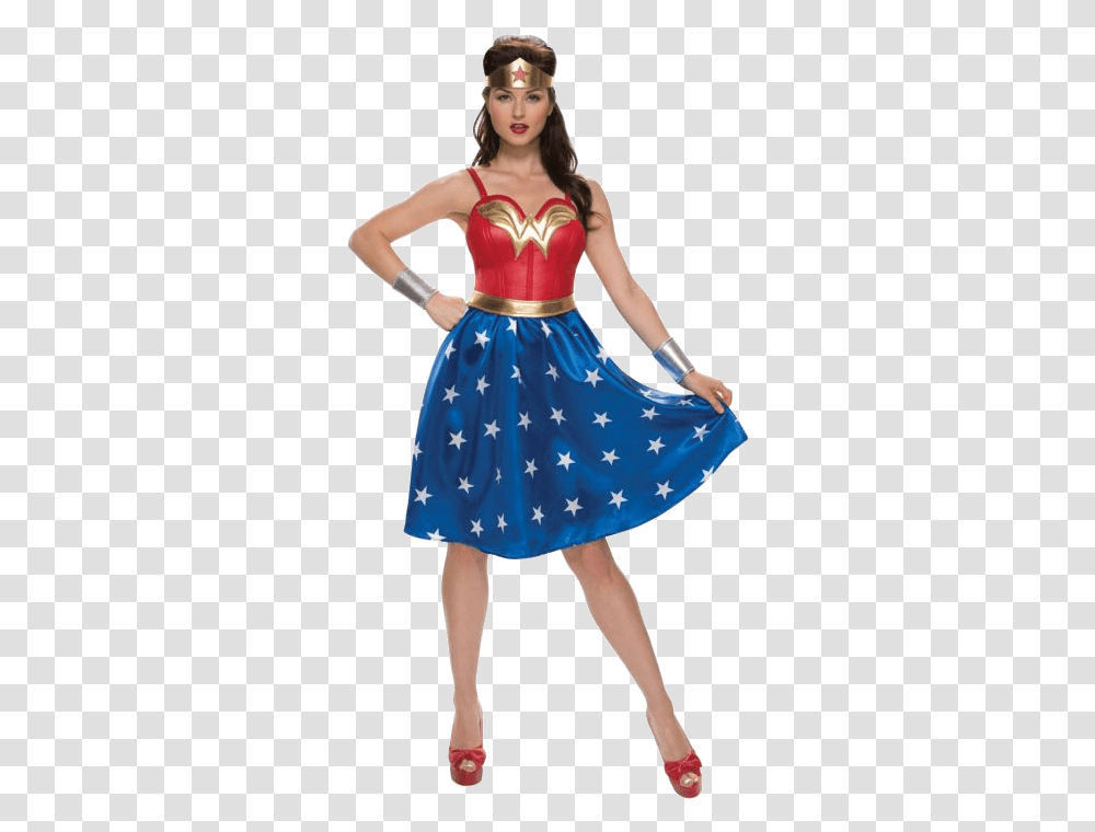 A Longer Skirt Makes This More Like 40s Wonder Woman Retro Wonder Woman Costume, Apparel, Dress, Person Transparent Png