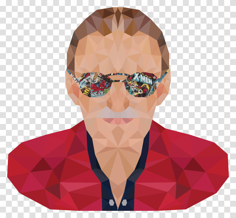 A Low Poly Illustration Of The Talented Stan Lee Concept Illustration, Face, Glasses, Accessories, Head Transparent Png
