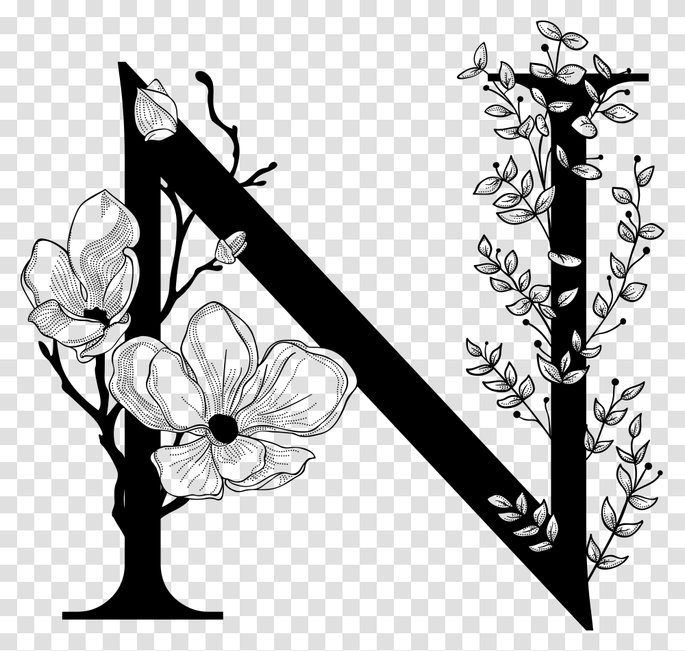 A Mad Pursuit Letter N Flower Drawing, Axe, Tool Transparent Png