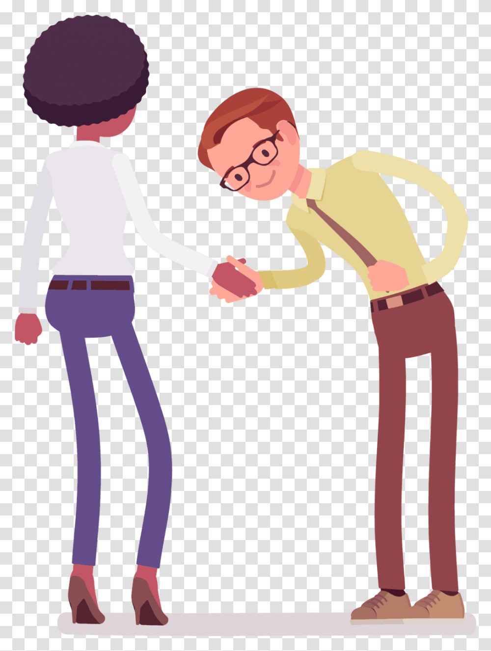 A Man Bowing While Shaking Hands In The Korean Fashion Introducing Yourself Cartoon, Person, Arm, Standing Transparent Png
