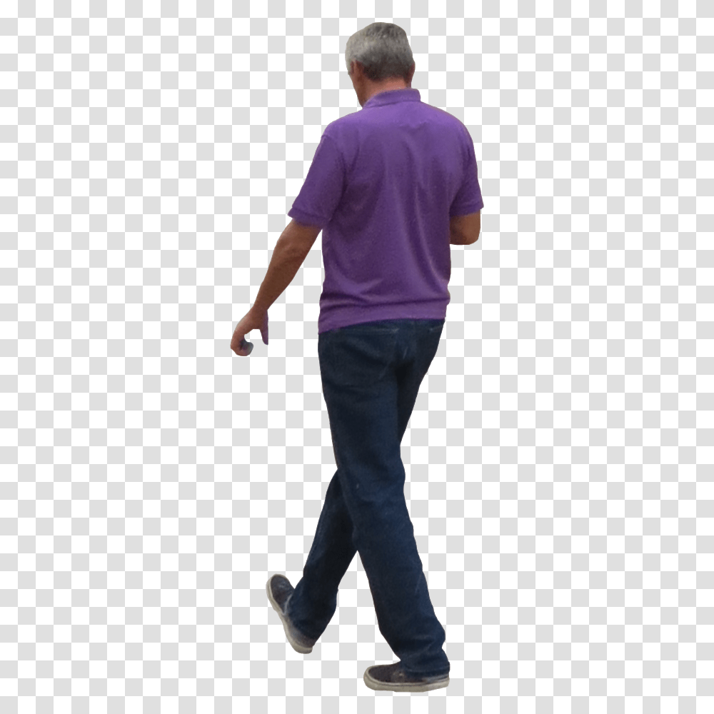 A Man In A Purple Polo Shirt Is Walking Away From You People Photoshop Walking, Person, Sleeve, Long Sleeve Transparent Png