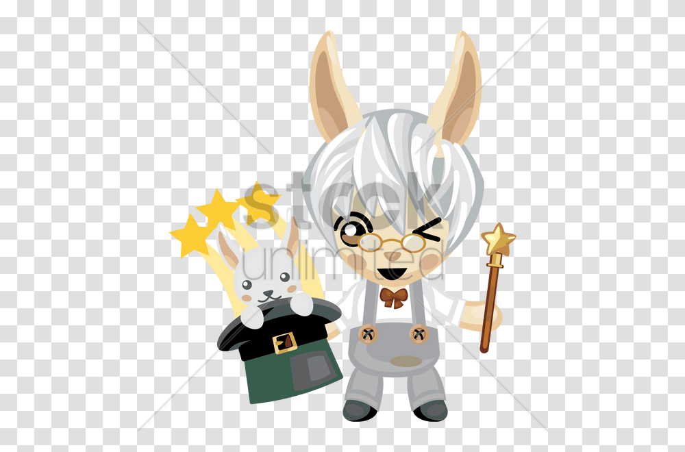 A Man With Bunny Ears With A Magician Hat And Wand Vector Image, Toy, Costume, Performer, Duel Transparent Png