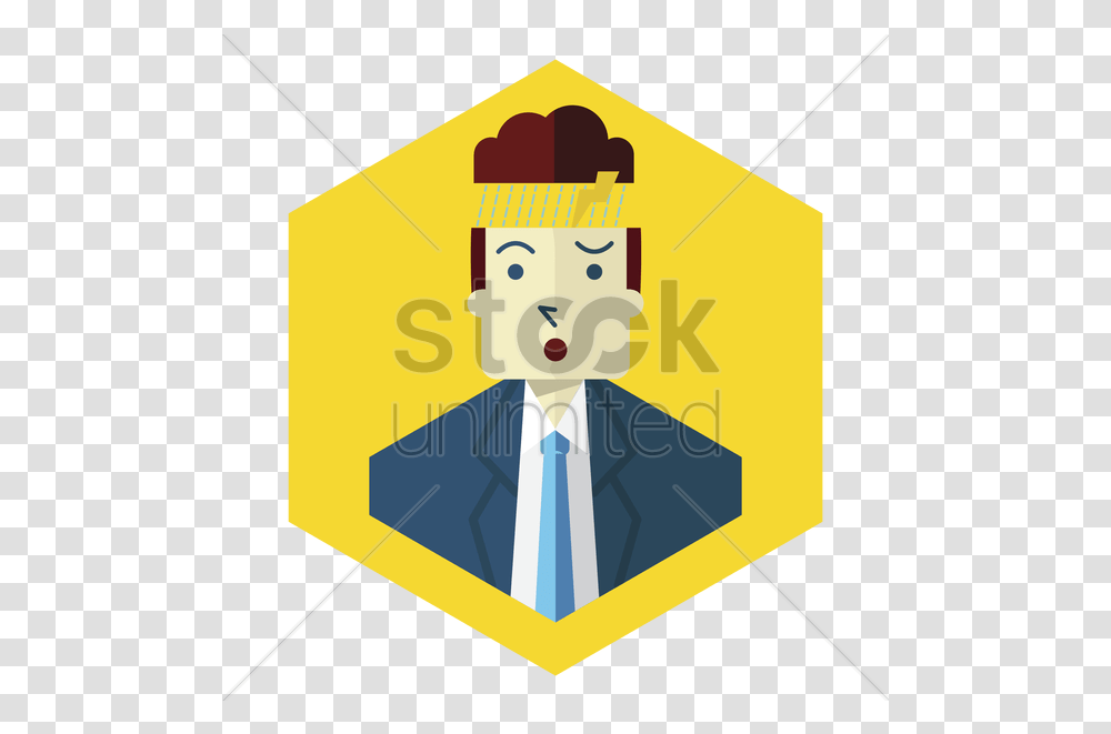 A Man's Head With Storm Cloud Vector I 330399 Worker, Symbol, Sign, Tie, Accessories Transparent Png