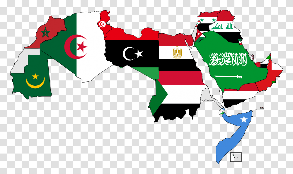 A Map Of The Arab World With Flags, Person Transparent Png