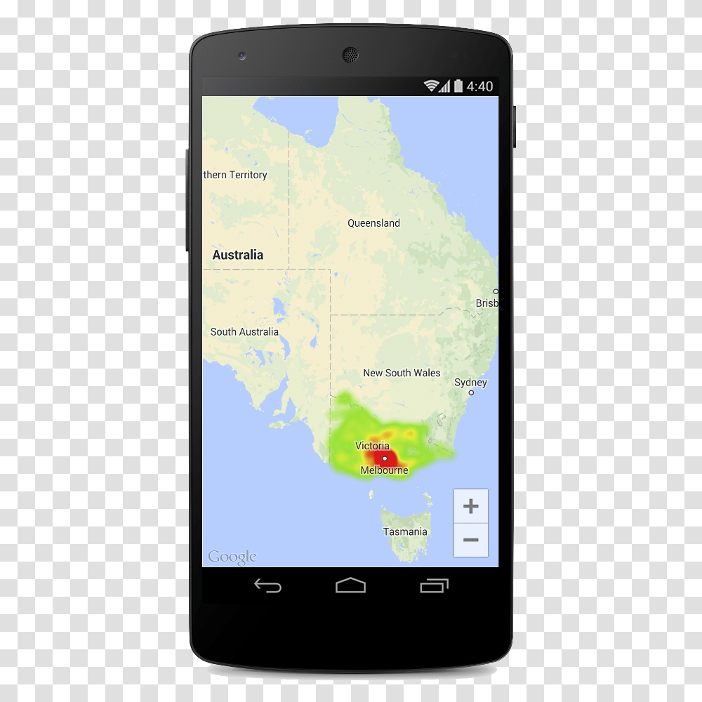 A Map With A Heatmap Showing Location Of Police Stations Heat Map Android, Mobile Phone, Electronics, Cell Phone, Plot Transparent Png