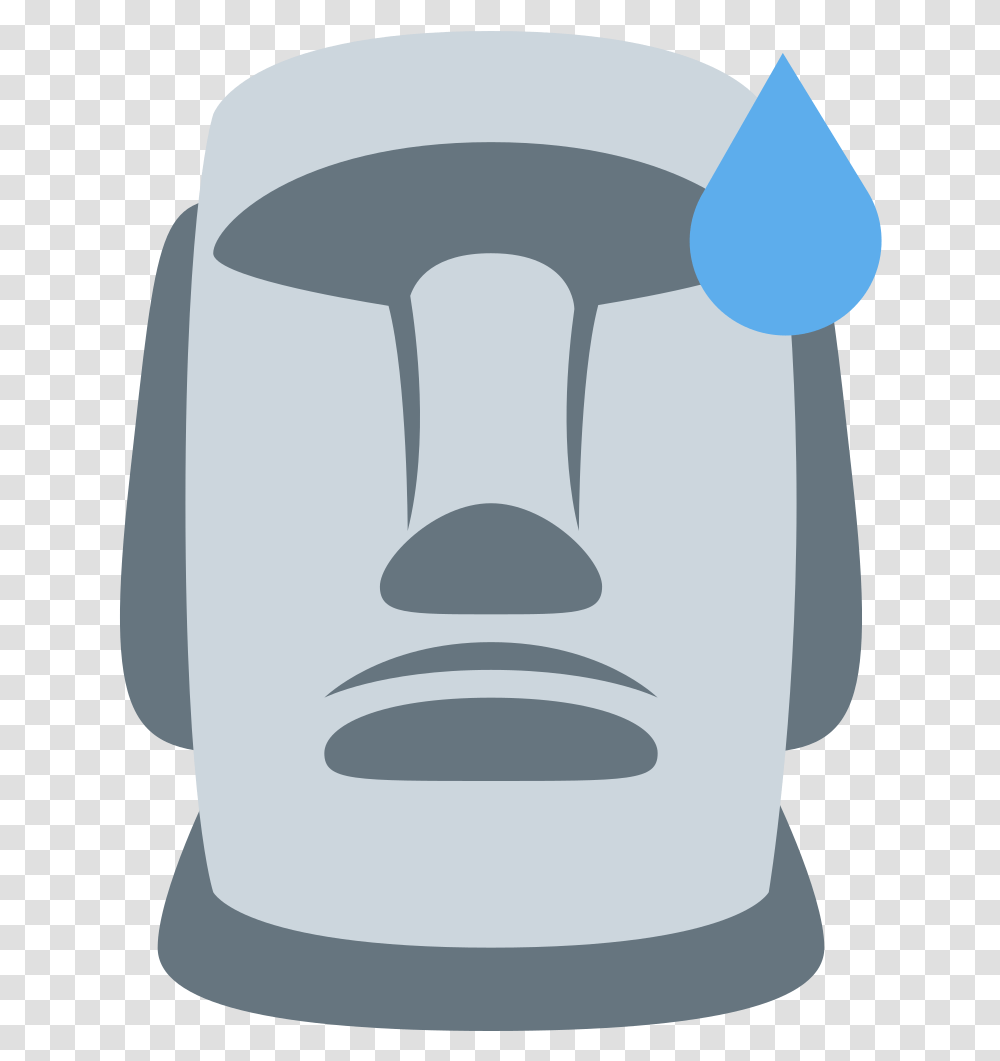 A Moai With A Sweat Drop Moyai Emoji, Head, Cushion, Face Transparent Png