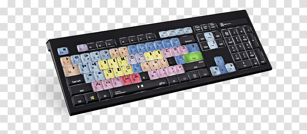 A Multi Colored Keyboard With Shortcut Keys Pro Tools Keyboard, Computer Hardware, Electronics, Computer Keyboard, Laptop Transparent Png
