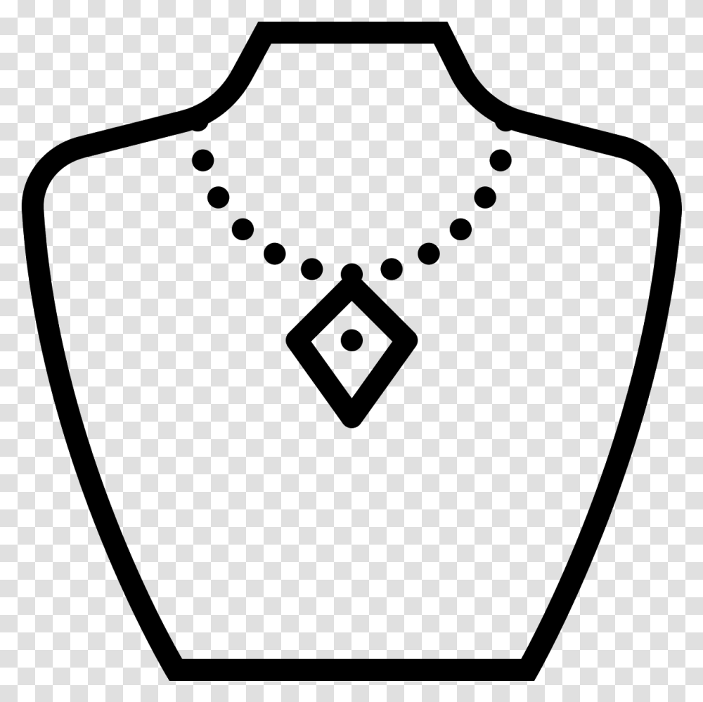 A Necklace With A Thin Chain And Large Diamond Shaped Jewelry Icon, Gray, World Of Warcraft Transparent Png