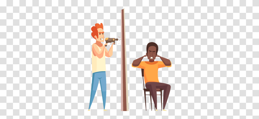 A Neighbor Drilling The Wall Chair, Person, Human, Apparel Transparent Png