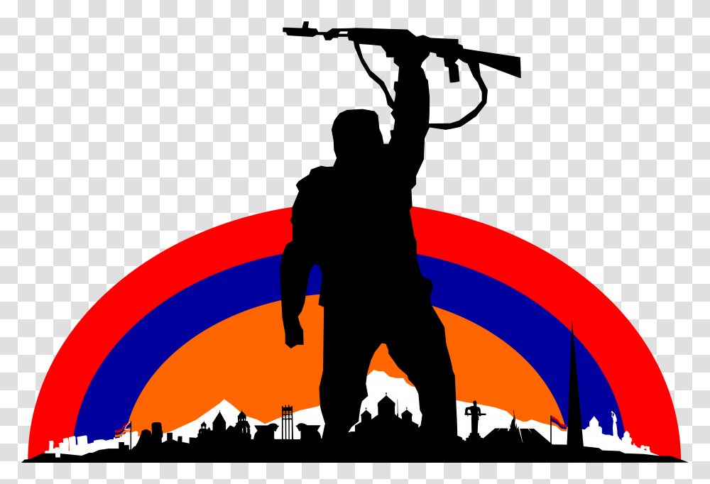 A New Version Of The Popular Patriotic Armenian Stance Armenian Fedayi, Silhouette, Outdoors Transparent Png