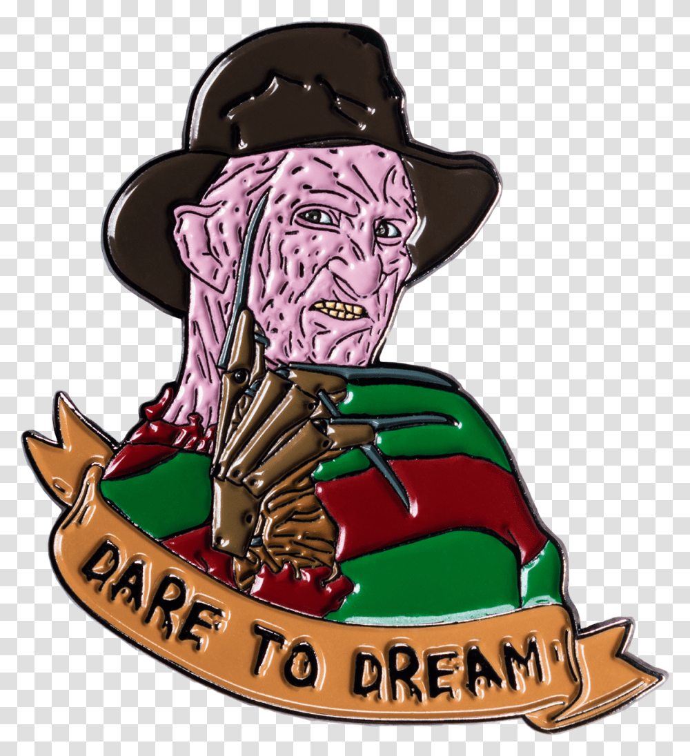A Nightmare On Elm Street Freddy Krueger Dare To Dream Enamel, Logo, Trademark, Helmet Transparent Png