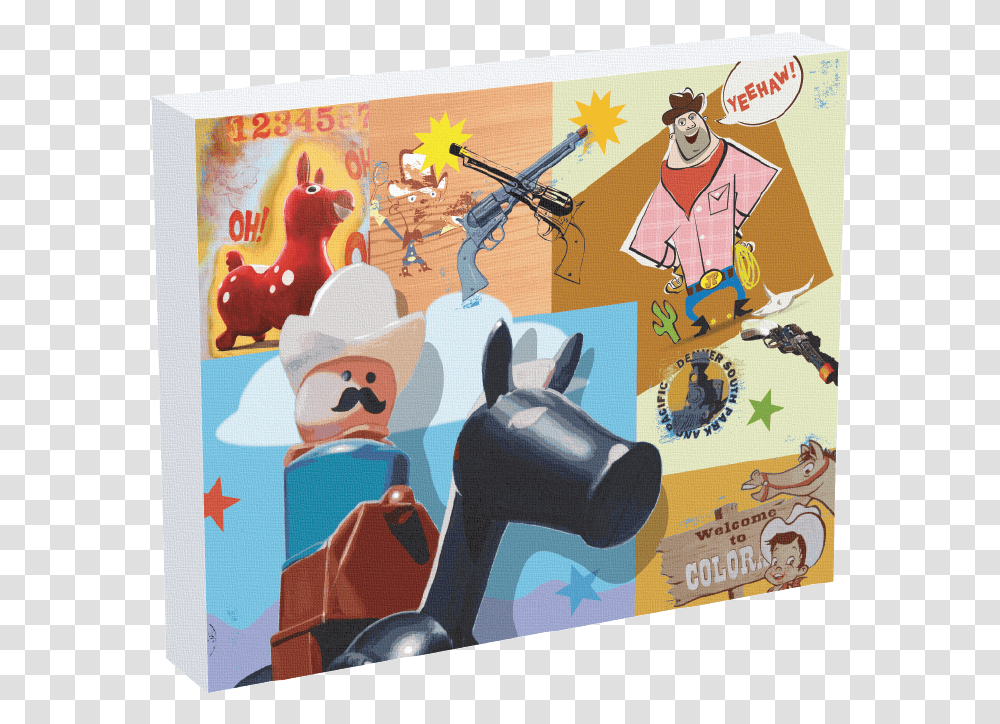 A Painting Of Cowboy Themes By Jonathan Fenske, Poster, Advertisement, Collage Transparent Png