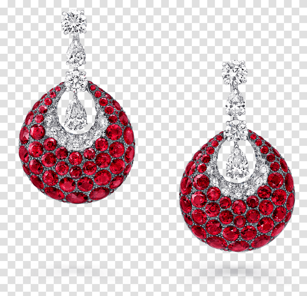 A Pair Of Graff Bombe Classic Earrings Featuring A Graff Diamonds Emeralds Earing, Accessories, Accessory, Jewelry, Pendant Transparent Png
