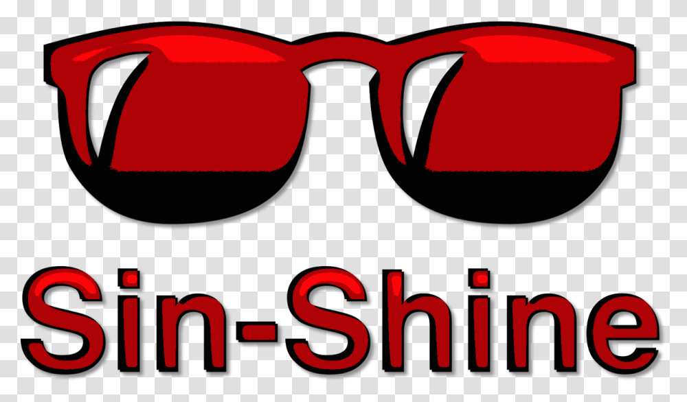 A Pair Of Red Sunglasses Above The Word Sin Shine In, Accessories, Accessory, Label Transparent Png