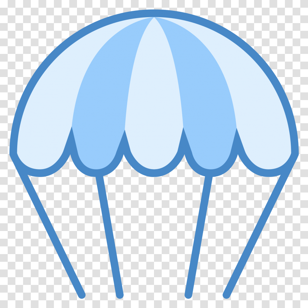 A Parachute Icon Has A Shape That Is The Top Half Of Blue Parachute Clipart, Animal, Invertebrate, Sea Life, Leisure Activities Transparent Png