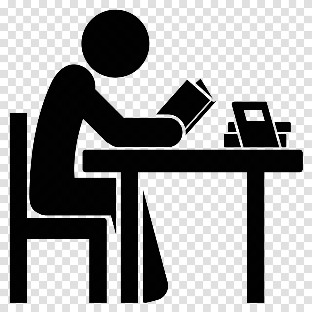 A Person Studying With A Pile Of Books Studying Clipart, Gray, World Of Warcraft Transparent Png