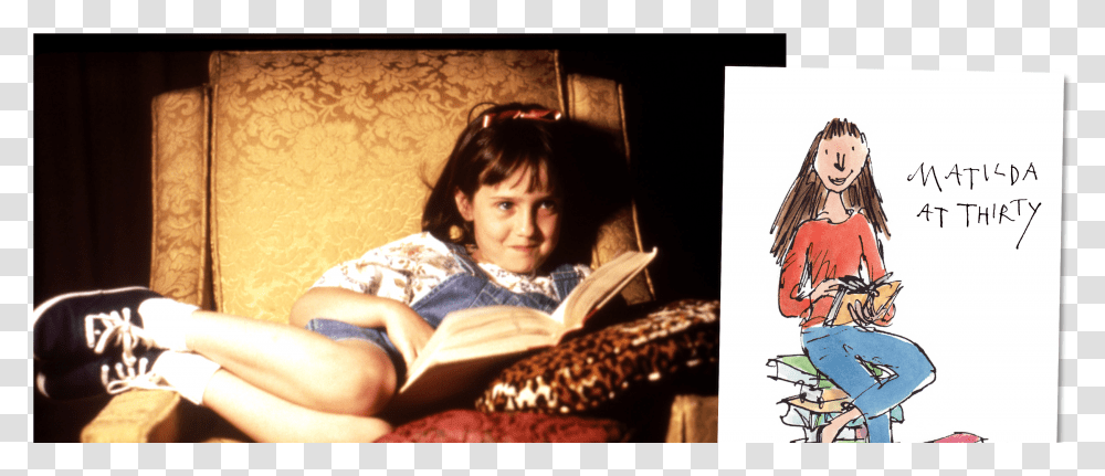 A Photo Of A Young Mara Wilson As Matilda In The Film Matilda Roald Dahl Transparent Png