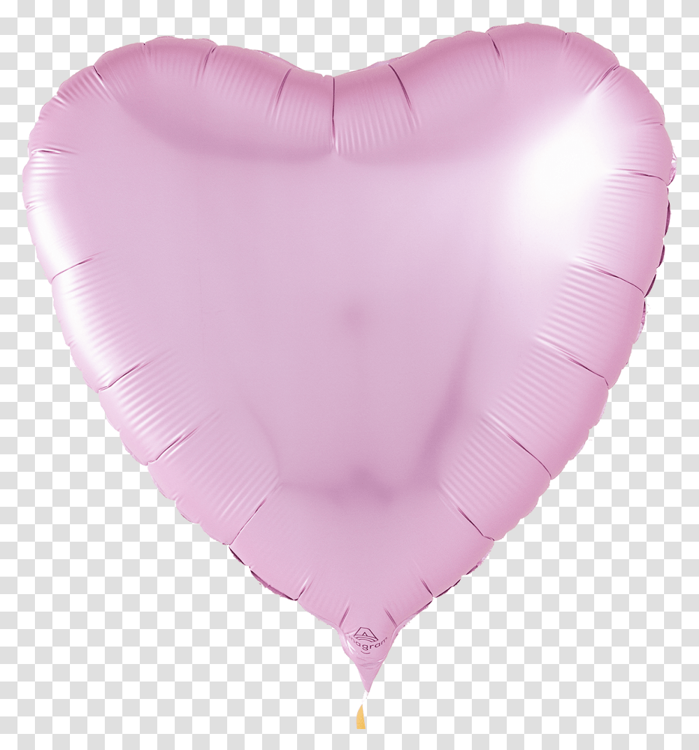 A Photograph Of Flamingo Pink Satin Foil Heart Balloon Heart Foil Balloons, Petal, Flower, Plant, Blossom Transparent Png