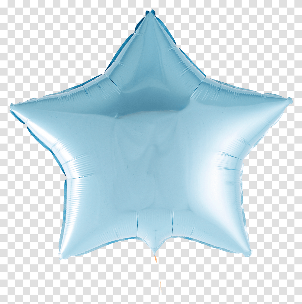 A Photograph Of Light Blue Foil Star Balloon Balloon Foil Star Light Blue, Diaper, Star Symbol, Leaf Transparent Png