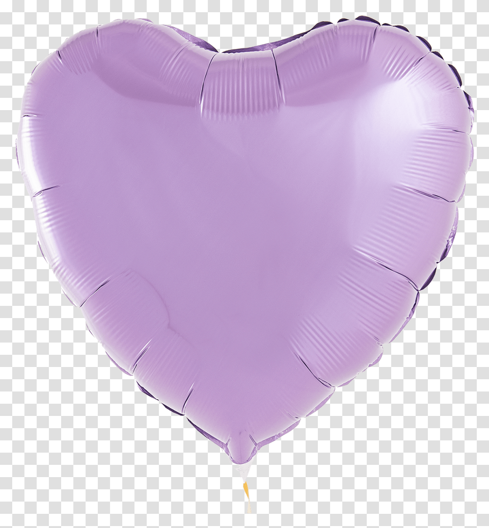 A Photograph Of Pearl Lavender Foil Heart Balloon Balloon, Diaper, Petal, Plant, Sea Life Transparent Png