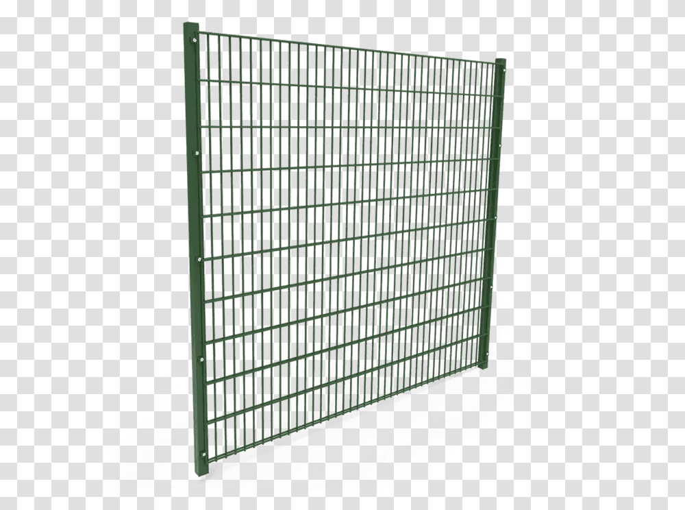A Piece Of Green Powder Coating Double Wire Fence Panel Fence, Gate, Prison, Crib, Furniture Transparent Png