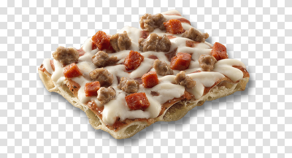 A Piece Of Totino's Combination Party Pizza Cooked Totinos Pizza, Plant, Food, Produce, Dish Transparent Png