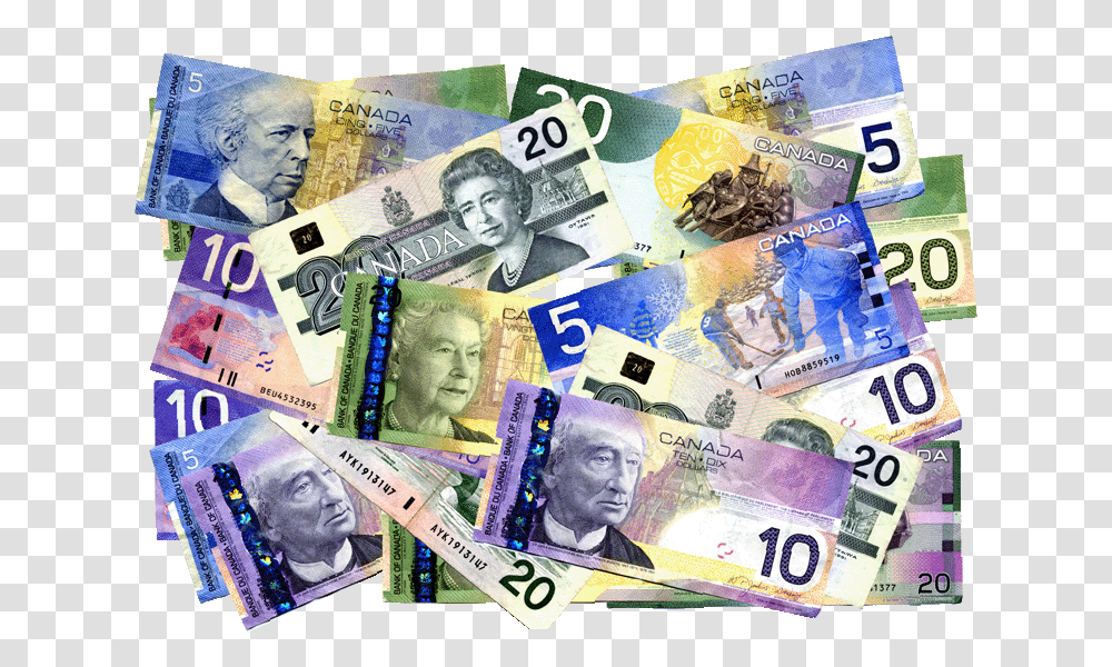 A Pile Of Canadian Money Canadian Money, Person, Human, Dollar Transparent Png