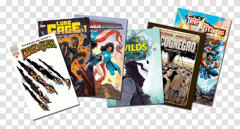 A Pile Of Comic Book Covers Comic Book Pile, Person, Human, Comics, Dvd Transparent Png