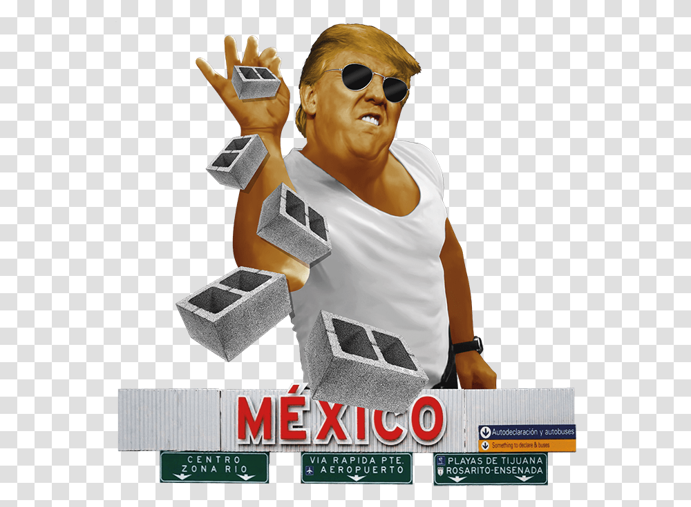 A Pinch Of The Wall Trump Wall, Sunglasses, Person, Poster Transparent Png