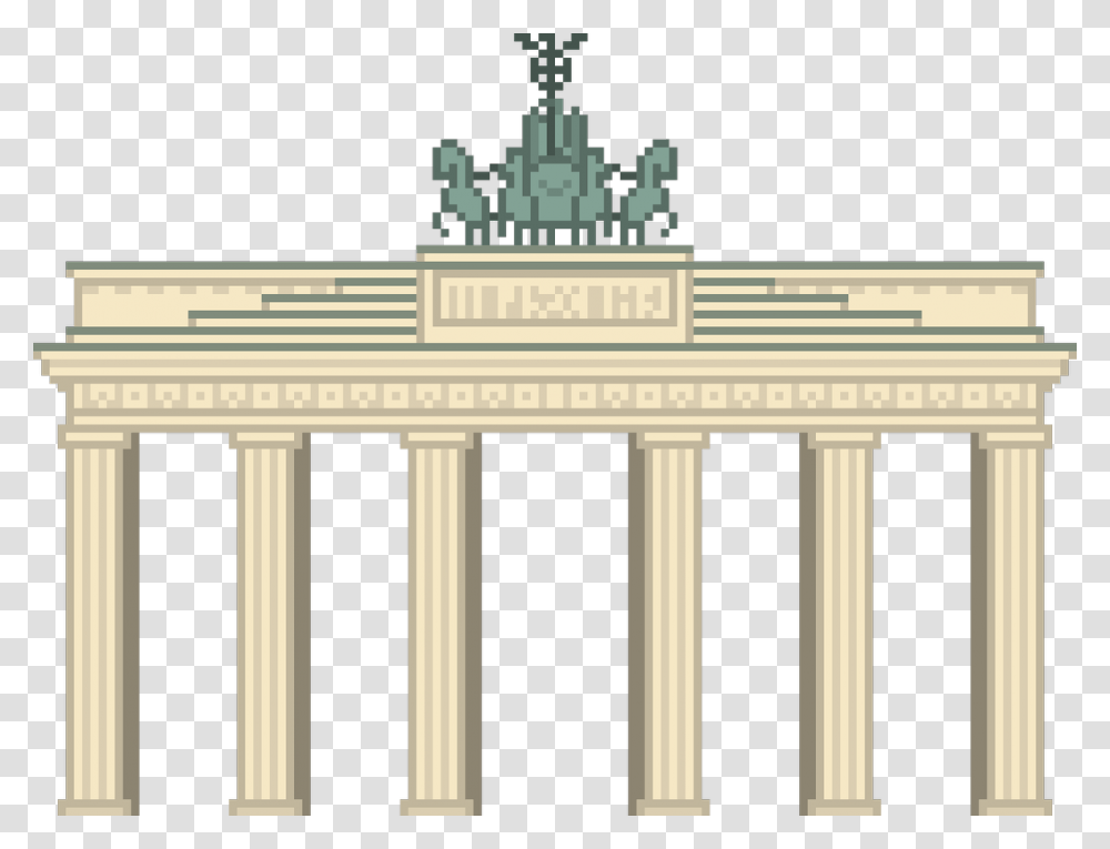 A Pixel Version Of The Brandenburg Gate In Brandenburg Gate, Architecture, Building, Temple, Parthenon Transparent Png