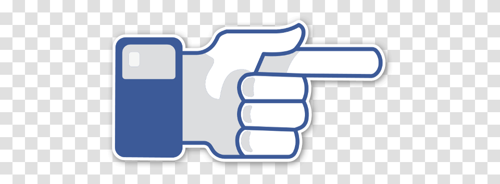 A Pointing Finger Stickerapp Facebook Like Sign Pointing, Hand, Text, Fist, Gun Transparent Png