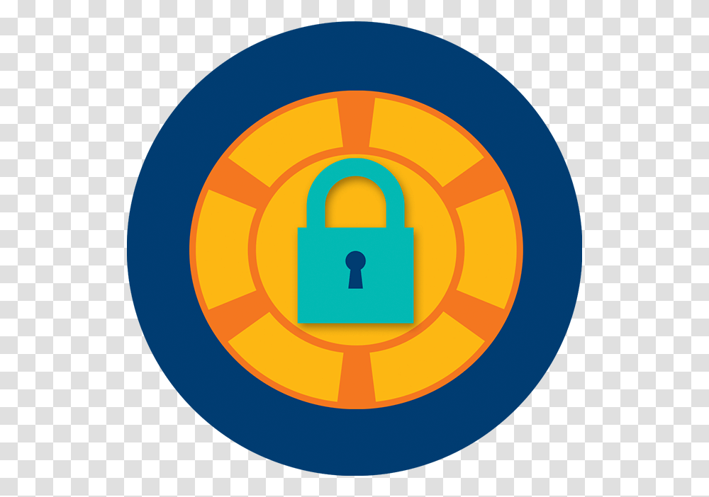 A Poker Chip With A Lock Placed In The Middle Circle, Security Transparent Png