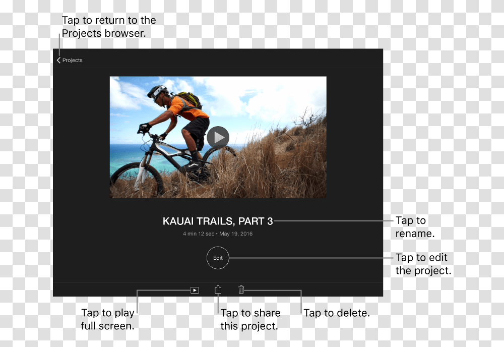 A Projects Detail Screen With The Projects Title Project, Bicycle, Vehicle, Transportation, Bike Transparent Png