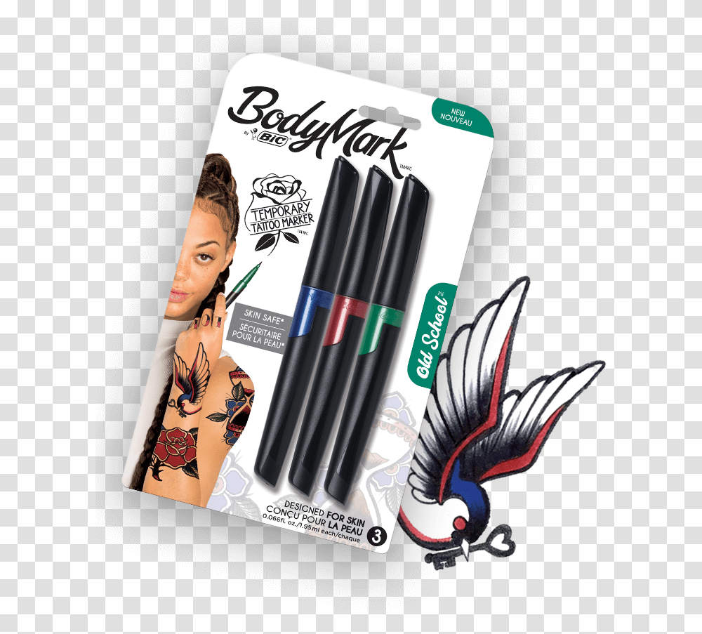 A Promotional Image Bic Temporary Tattoo Marker, Person, Human, Arrow Transparent Png