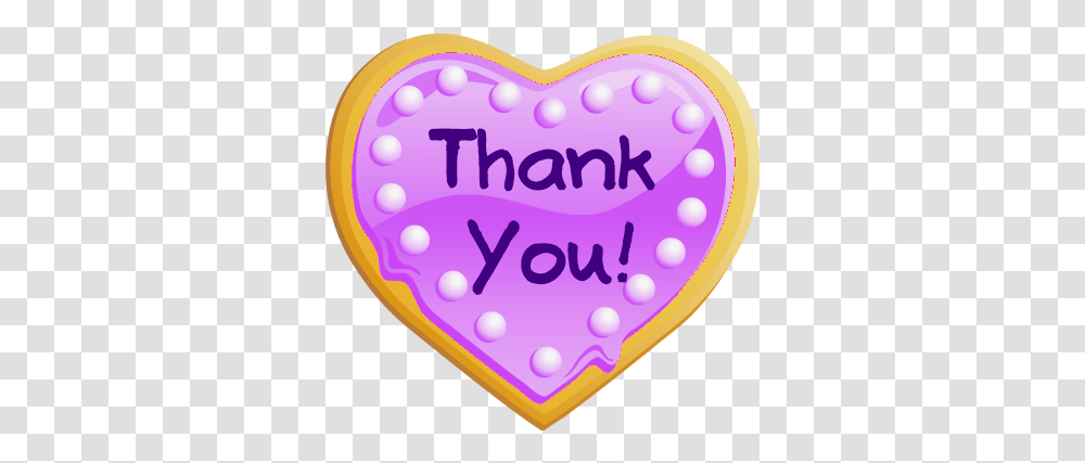 A Purple Heart Shaped Cookie With The Word Thank You For Girly, Sweets, Food, Confectionery, Birthday Cake Transparent Png