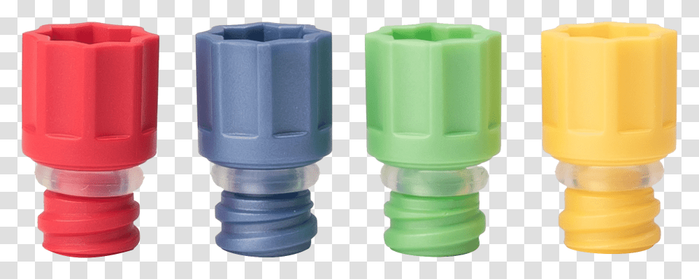 A Red Blue Light Green And Yellow Screw Cap Ultra Toy, Plastic, Adapter, Cylinder, Plastic Wrap Transparent Png