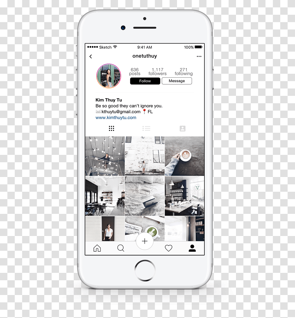 A Redesign Of Instagram - Kim Thuy Tu Technology Applications, Mobile Phone, Electronics, Cell Phone, Person Transparent Png