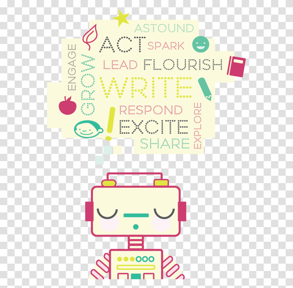 A Robot Is Thinking And A Delightful Word Bubble Forms Illustration, Paper, Advertisement, Flyer Transparent Png