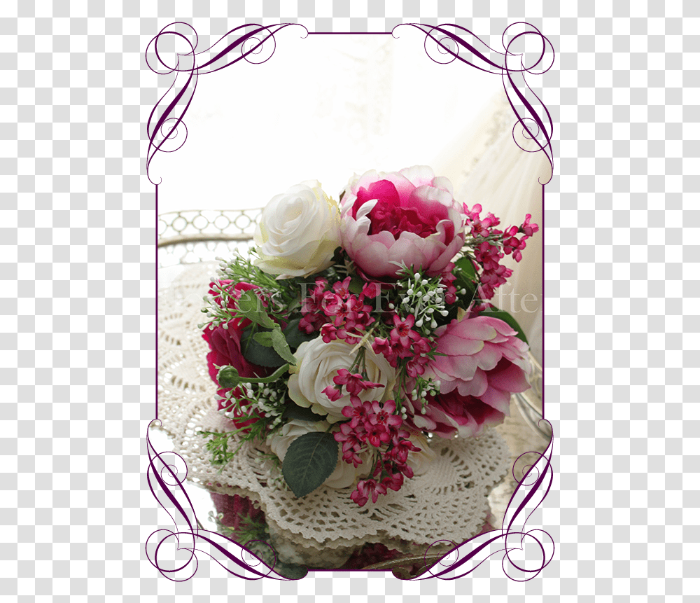 A Romantic Vibrant Magenta Pink And Blush Ivory Bridesmaid Garden Roses, Plant, Flower Bouquet, Flower Arrangement, Blossom Transparent Png
