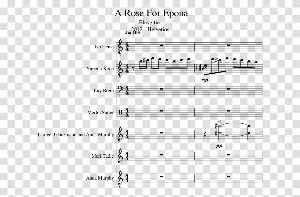 A Rose For Epona Slide Image Flute Sheet Music Elmo's World, Gray, World Of Warcraft Transparent Png