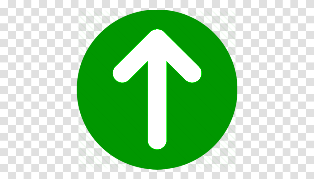 A Round Green Disc With Up Arrow Embedded Traffic Sign, Recycling Symbol, Road Sign Transparent Png
