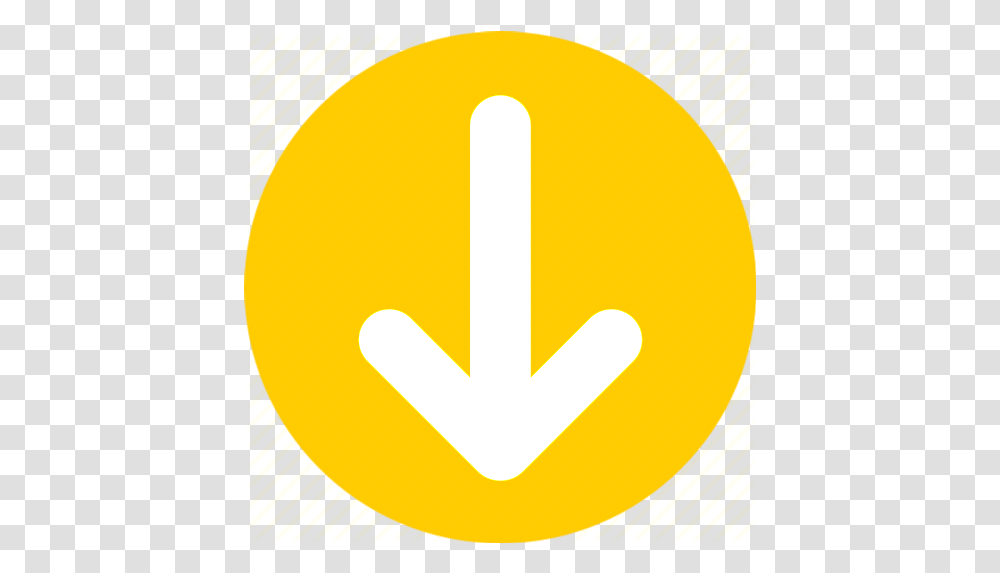 A Round Yellow Disc With Embedded Down Arrow Circle, Alphabet Transparent Png