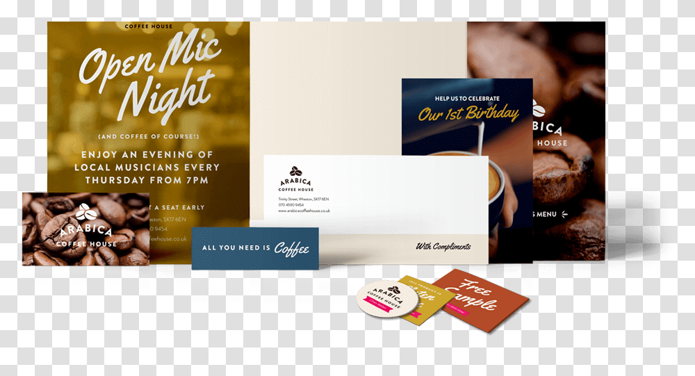 A Sample Of Print Products Including Flyers Posters Business Cards Flyers Posters, Paper, Advertisement, Brochure Transparent Png