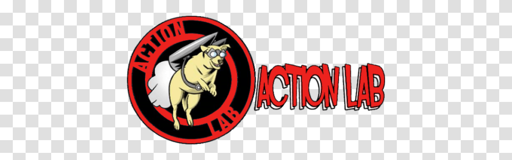 A Scary Action Lab Comics Logo, Text, Mammal, Animal, Pet Transparent Png