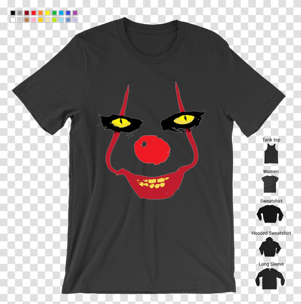 A Scary Clown Face Emoji Tshirt For Halloween, Clothing, Apparel, T-Shirt Transparent Png