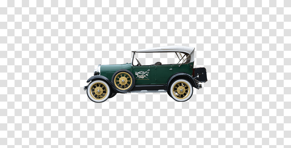 A Side Elevation Of An Old Timey Car Parked Outside Of A Resort, Wheel, Machine, Vehicle, Transportation Transparent Png