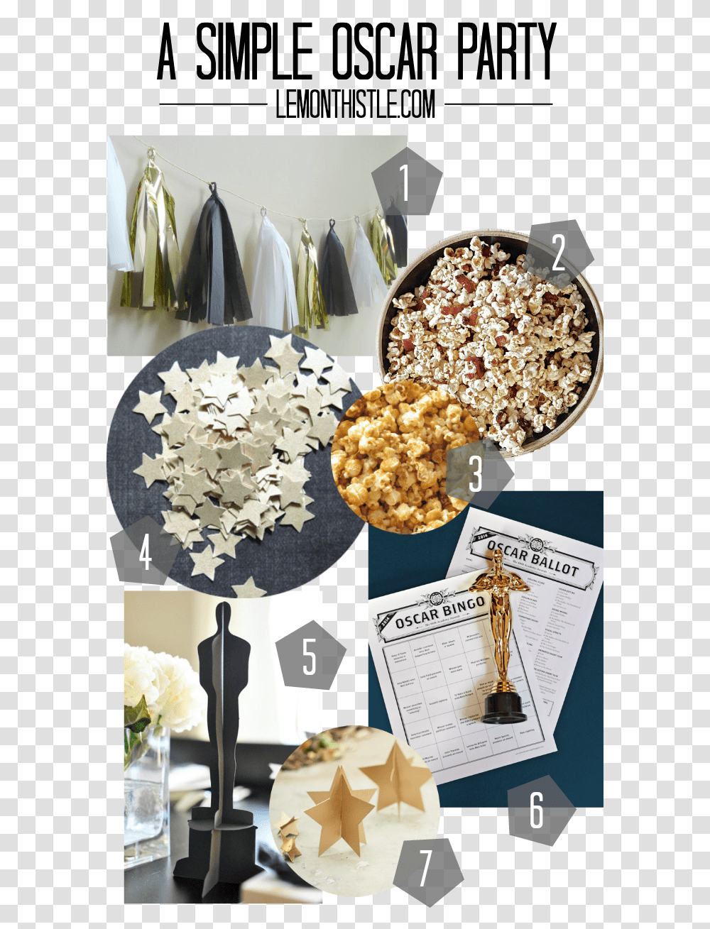 A Simple Oscar Party Lemonthistle Fresche Legacy, Popcorn, Food, Snack, Paper Transparent Png