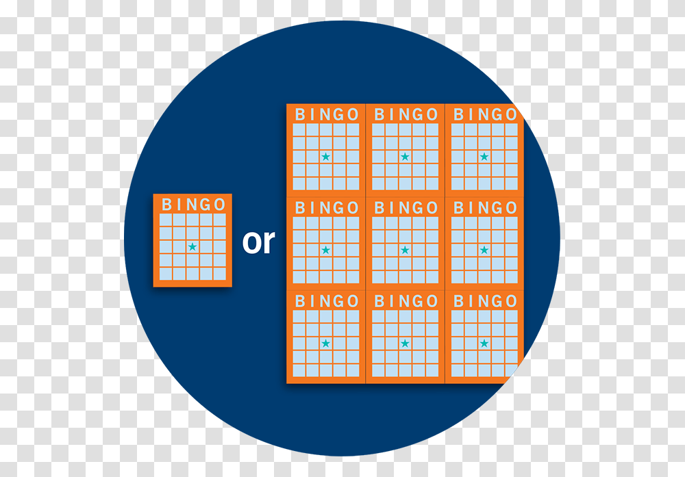 A Single Bingo Card And A Book Of 9 Bingo Cards Circle, Calendar, Gate Transparent Png