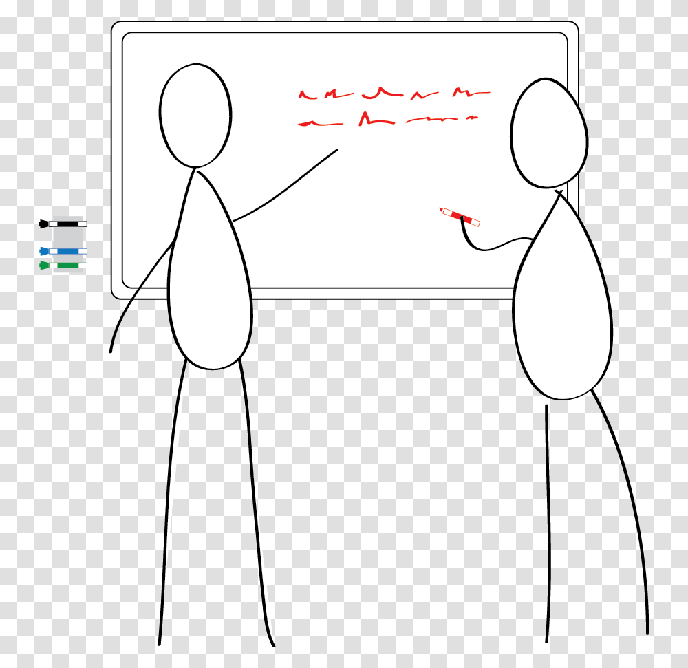 A Sketch Shows Two People Working At A Whiteboard Illustration, Tie, Accessories, Accessory, Necktie Transparent Png